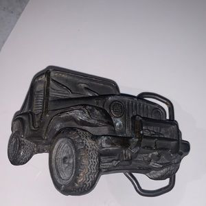 Vintage Jeep 4x4 Wrangler belt buckle , bergamot brass